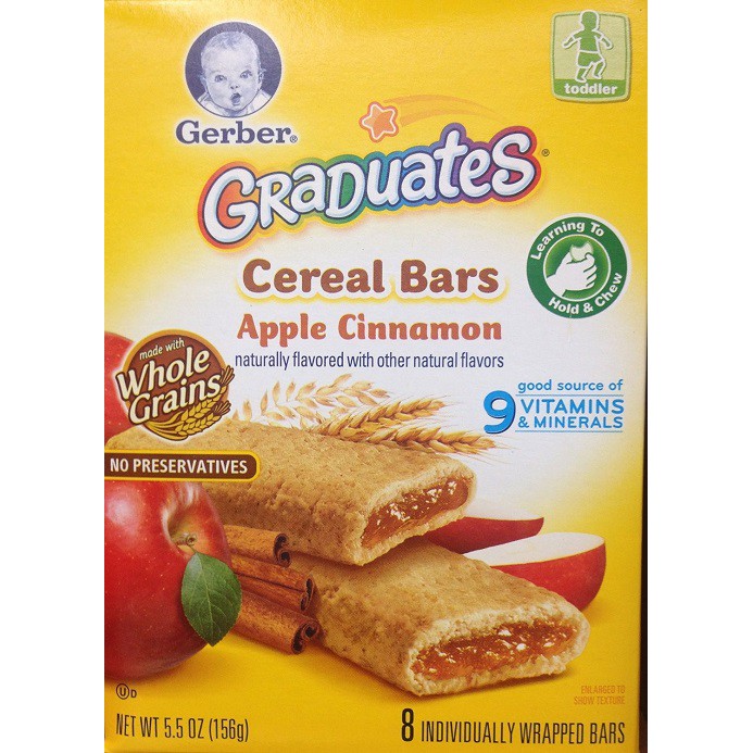 Bánh quy ngũ cốc Gerber Graduates Cereal Bars Apple Cinnamon vị táo quế 156g - 2747960 , 649238580 , 322_649238580 , 109000 , Banh-quy-ngu-coc-Gerber-Graduates-Cereal-Bars-Apple-Cinnamon-vi-tao-que-156g-322_649238580 , shopee.vn , Bánh quy ngũ cốc Gerber Graduates Cereal Bars Apple Cinnamon vị táo quế 156g