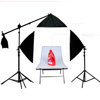 Đèn Chụp Ảnh Sản Phẩm, Bộ Đèn Studio, quay phim, Livestream chuyên nghiệp, chân đèn cao 2m kèm Softbox 50x70cm