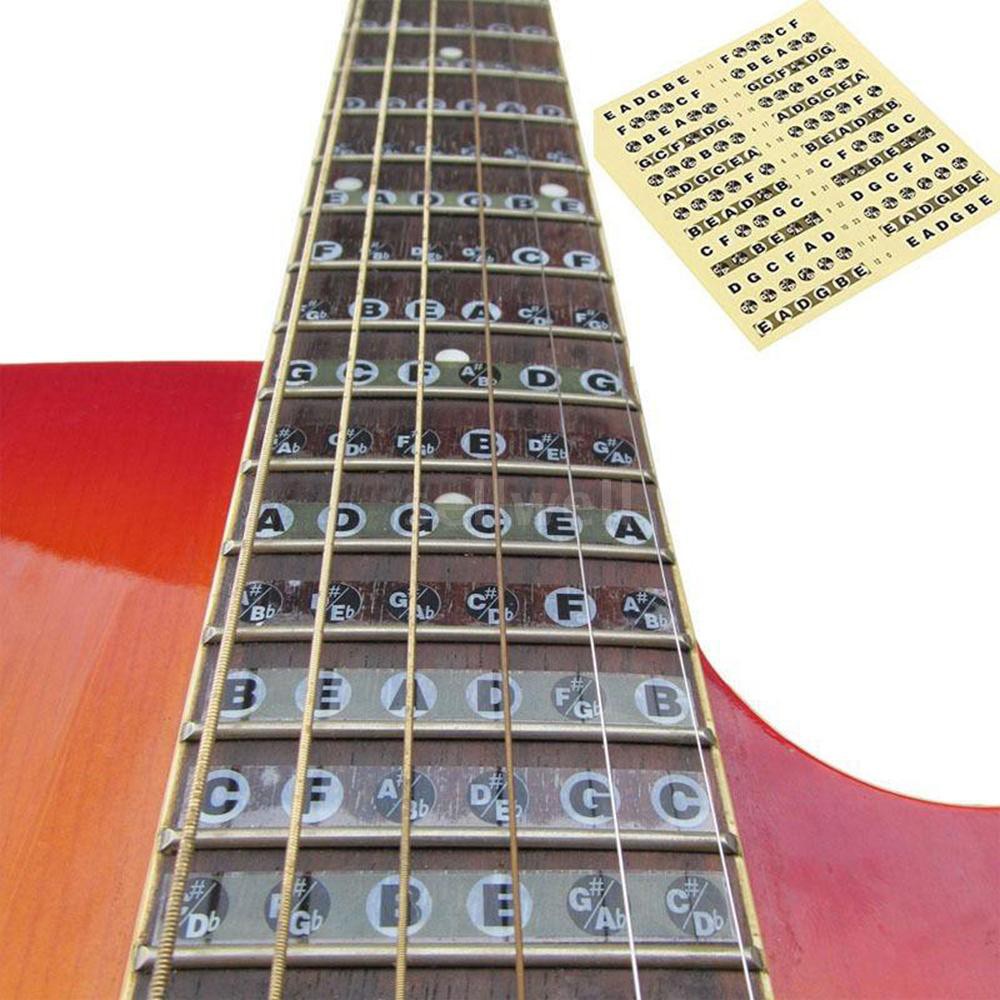 ☆Guitar Fretboard Note Sticker Musical Scale Label Fingerboard Decal Notes Map For Musical Instrument
