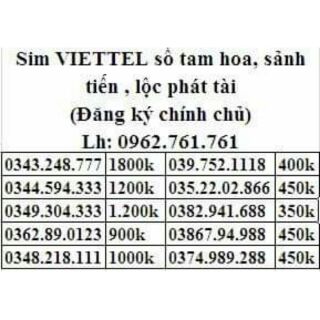 Sim viettel tam hoa, sảnh tiến, Sim kép...