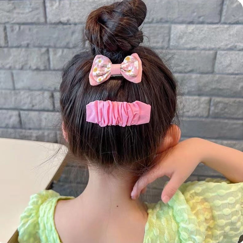 Set 8 Kẹp Tóc Nơ Họa Tiết Hoạt Hình Phong Cách Hàn Quốc Cho Bé Gái