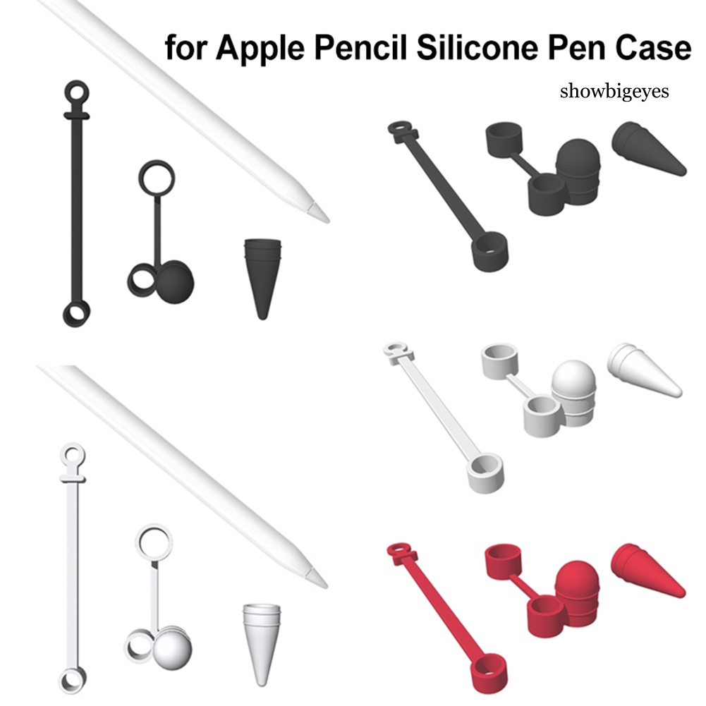 Bộ 3 Nắp Bảo Vệ Đầu Bút Cảm Ứng Bằng Silicon Mềm Cho Apples Pencil