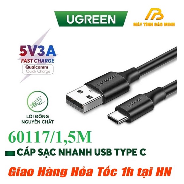 Cáp USB Type C to USB 2.0 Ugreen 60117 Dài 1,5m cao cấp - Hàng chính hãng