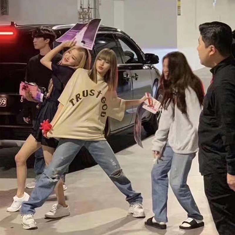 IELGY Áo thun cotton ngắn tay phong cách hiphop