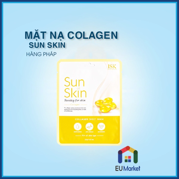 Mặt Nạ Collagen Sun Skin dưỡng ẩm, sáng da, chống lão hóa Hàn Quốc