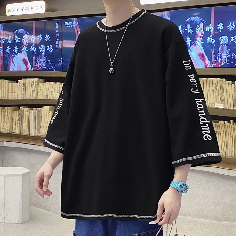 Áo Thun Tay Lỡ Dáng Rộng Size Lớn Thời Trang Mùa Hè Cho Nam