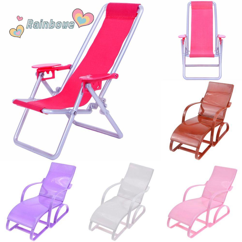 Ghế dài màu cầu vồng có thể gấp gọn cho nhà búp bê tỉ lệ 1: 6