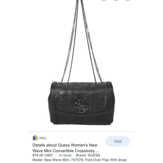 GUESS NEW WAVE CONVERTIBLE CROSSBODY / code : VM747578