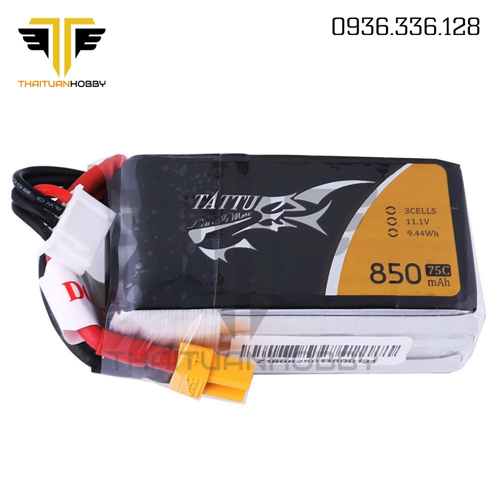 Pin Lipo Tattu 850mah 11.v 75c