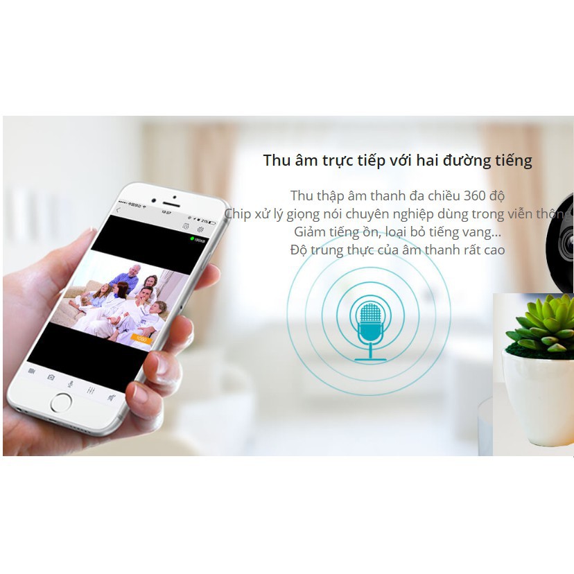 Camera IP Wifi Smahome 826IP 1.0 Camera wifi quay quét 360 đàm thoại 2 chiều, cảnh báo khi có người xâm nhập