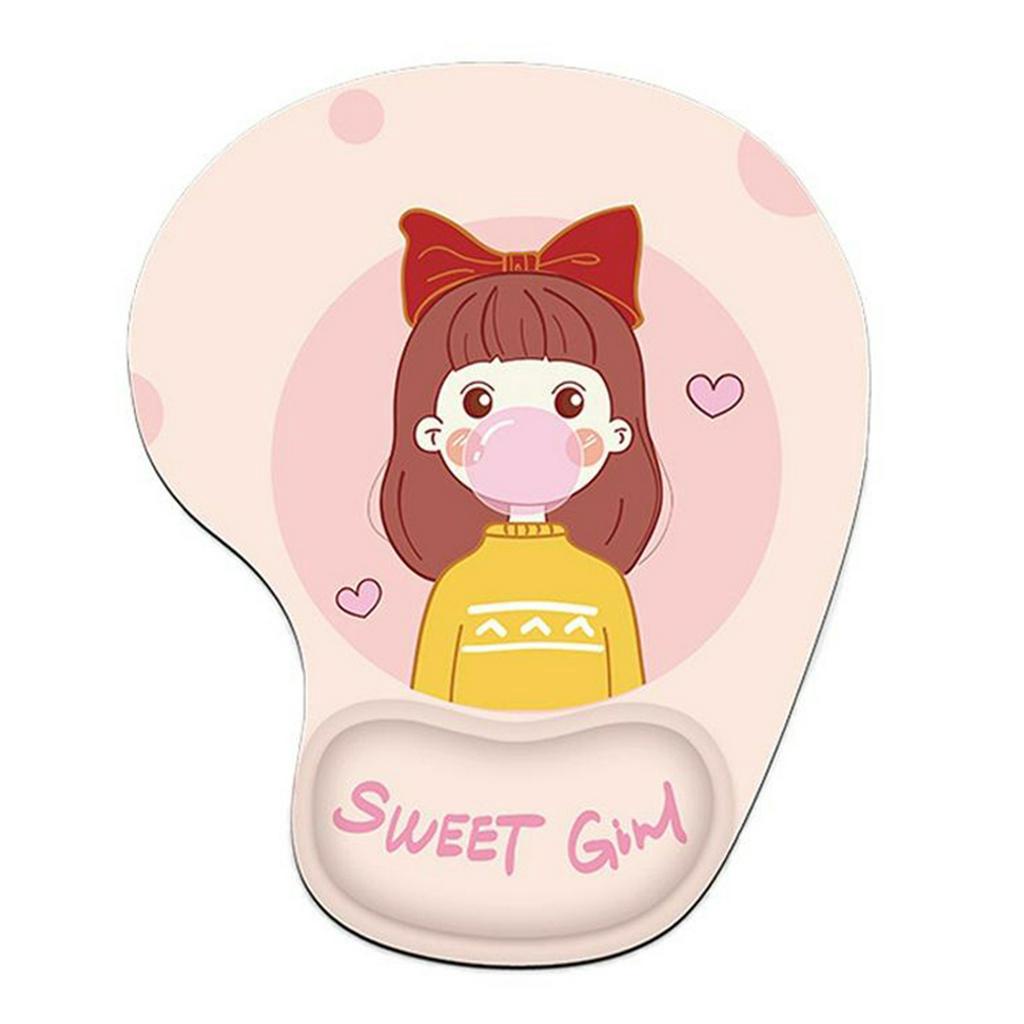 Bàn Di Chuột Thiết Kế Màu Pastel Hoạt Hình Dễ Thương Cho Nữ Đệm Tay Siêu Êm Chống Chai Mỏi Cổ Tay - Mouse Pad