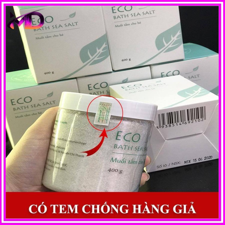 MUỐI TẮM BÉ SINH DƯỢC ECO 400G (Có tem chống hàng giả)- an toàn cho cả trẻ sơ sinh, giảm rôm sảy, mẩn ngứa, chàm sữa