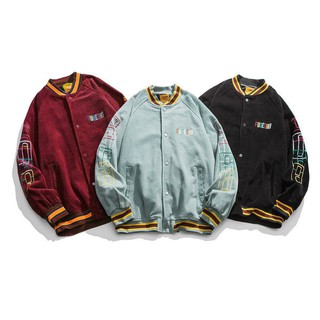 [ Ảnh Thật ] Áo khoác nhung bomber nam nữ EOHFFRU thêu sắc nét - Chất nhung tăm cao cấp form rộng Nam Unisex sihienlinh