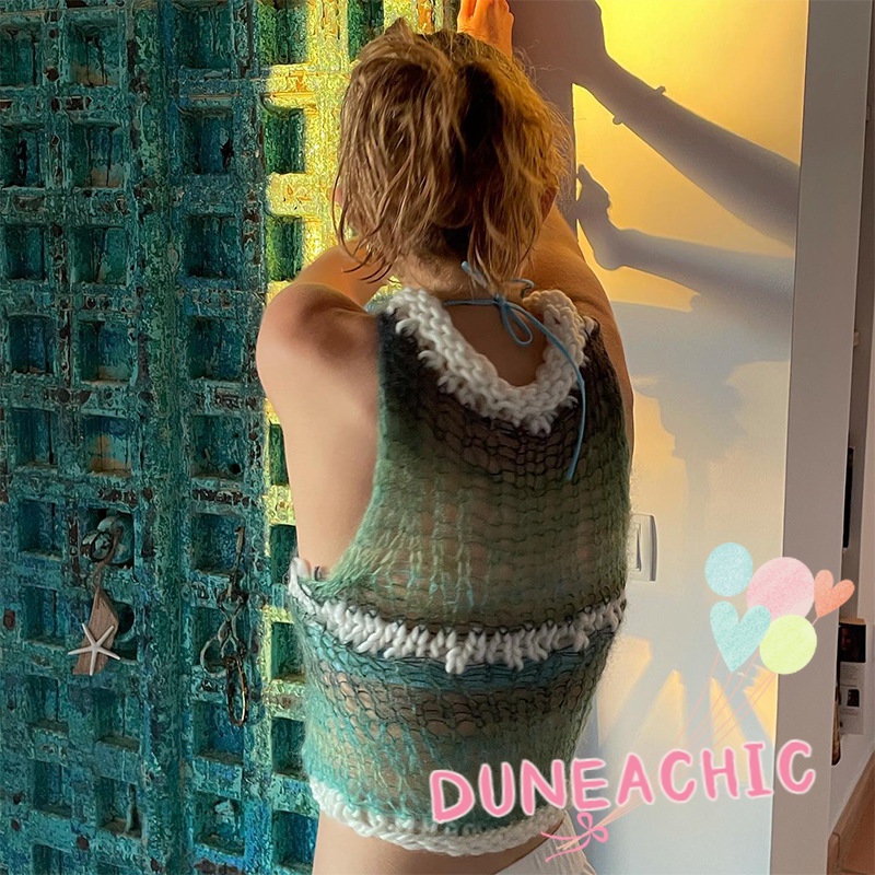 DUNEA Áo Tank Top Không Tay Màu Sắc Gradient Dành Cho Nữ