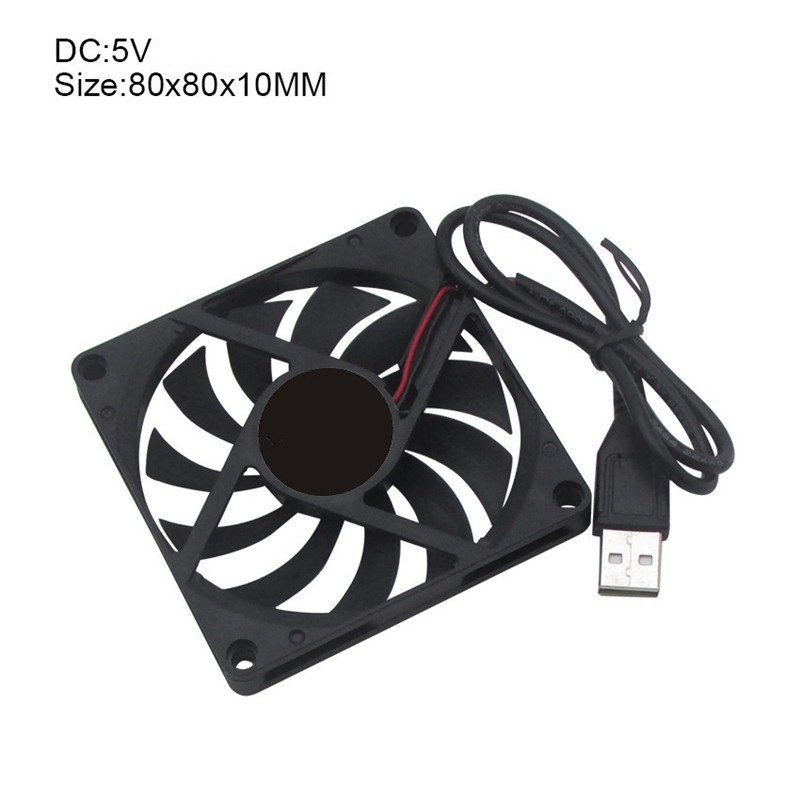 80mm 5V USB Fan 80mm 8cm 8015 Brushless DC Cooling Fan PC Cooler 2Pcs