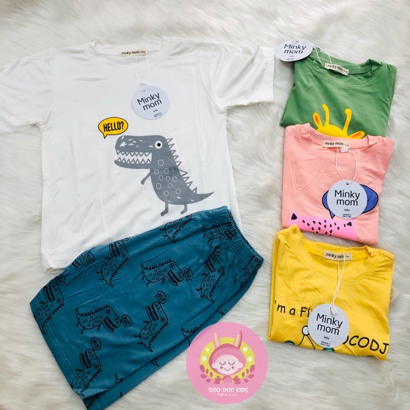 Bộ cộc tay Minky Mom cho bé 🥰 chất thun lạnh, size 6-18kg