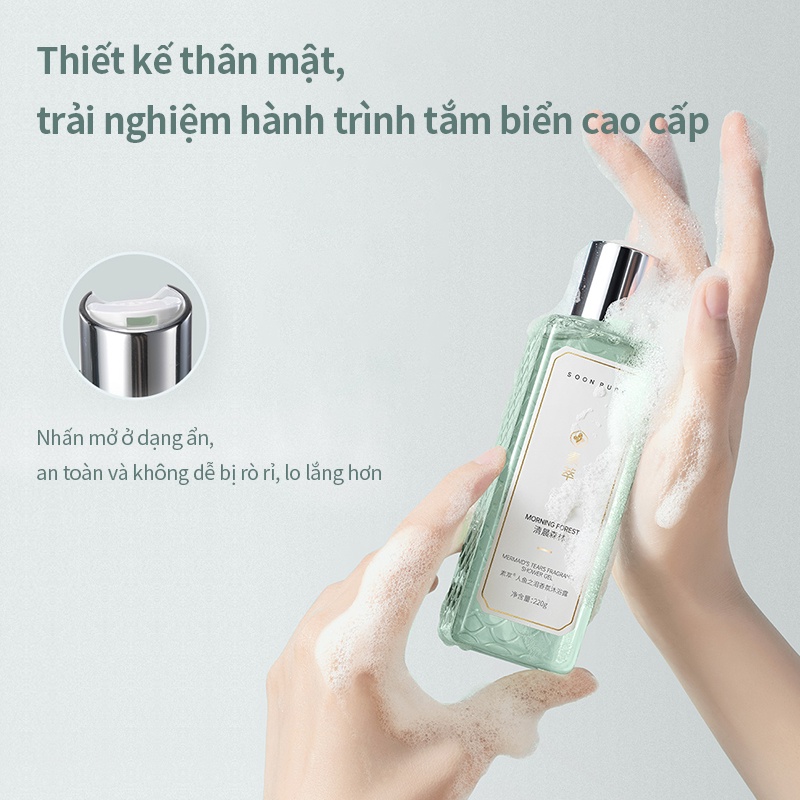 Sữa tắm SOONPURE 220g giữ hương lâu giúp làm trắng và dưỡng ẩm