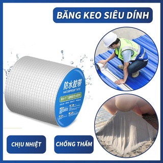 Băng keo chống thấm, chống dột, chống nước siêu dính dán rộng 5cm, miếng siêu dính