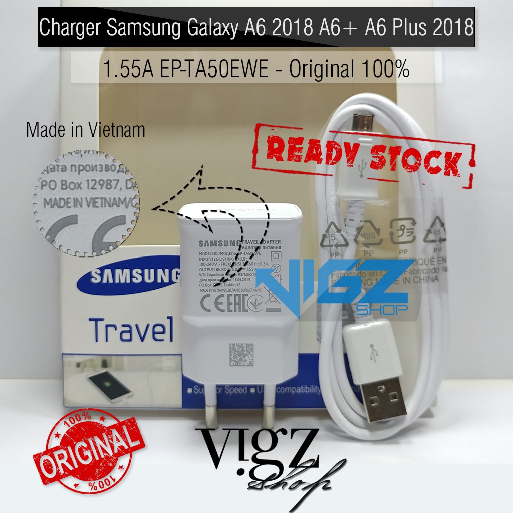 Củ Sạc 100% Cho Samsung Galaxy A6 2018 A6 + A6 Plus 2018 1.55a Ep-Ta50Ewe