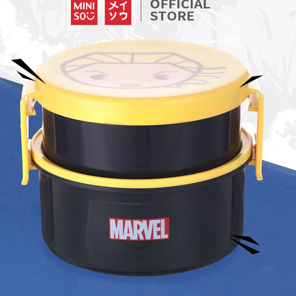 _➽ Miniso Hộp đựng cơm trưa hai tầng 500ml họa tiết Marvel ★ Hb0