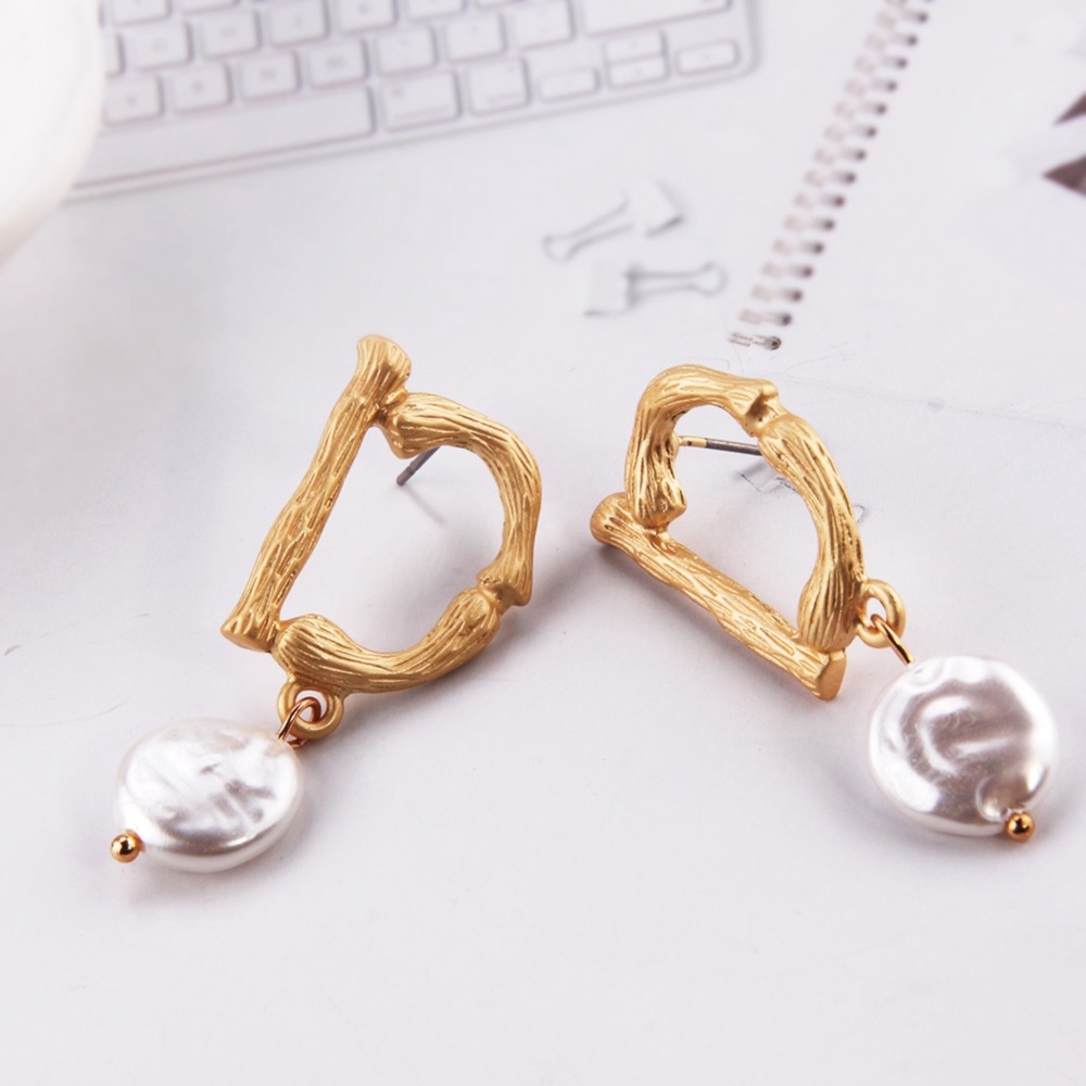 Khuyên tai đính ngọc trai nhân tạo phong cách bohemian thanh lịch dành cho nữ