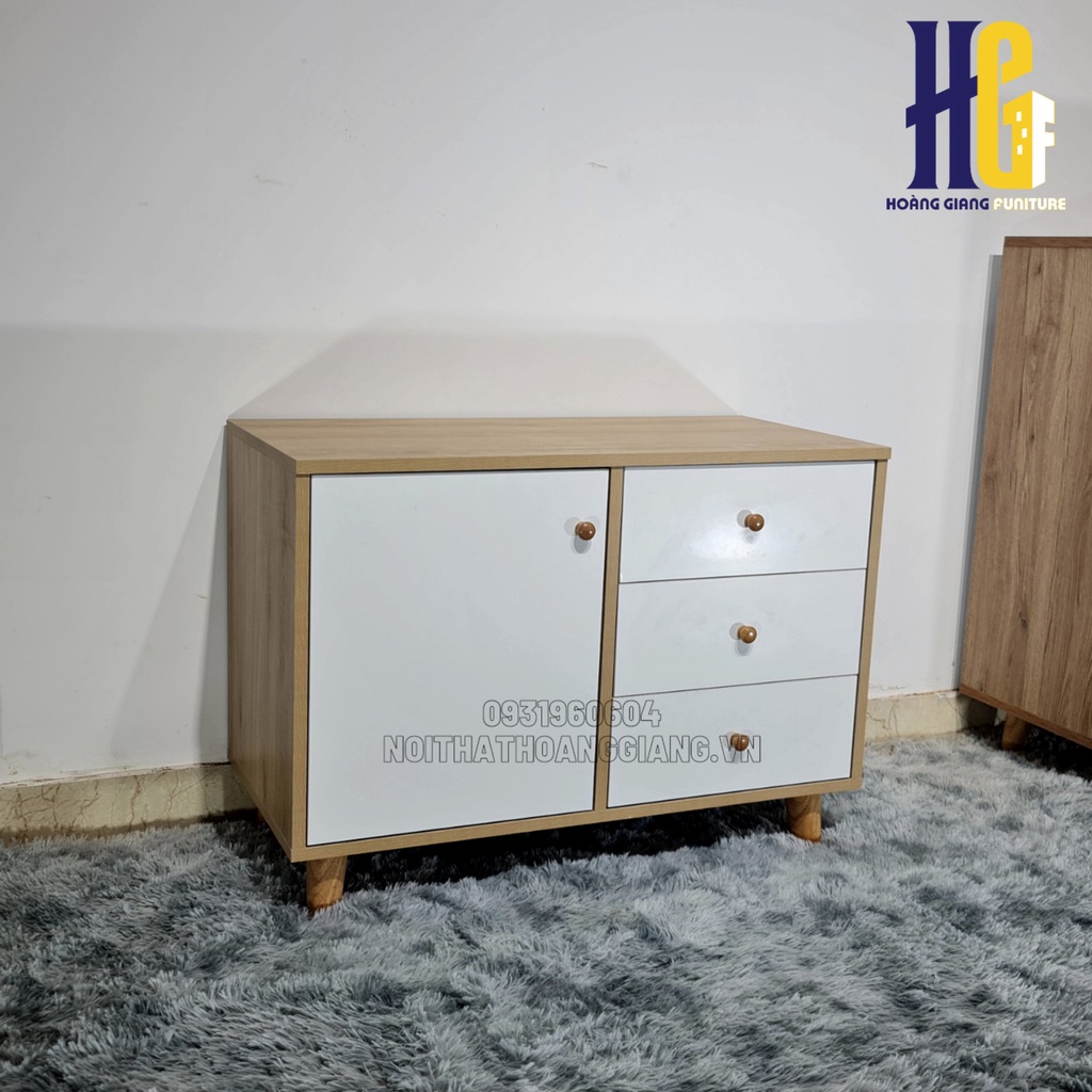 [Free Ship]-  Tủ gỗ đầu giường, tủ đầu giường hiện đại Paris sản xuất bởi HG Interior