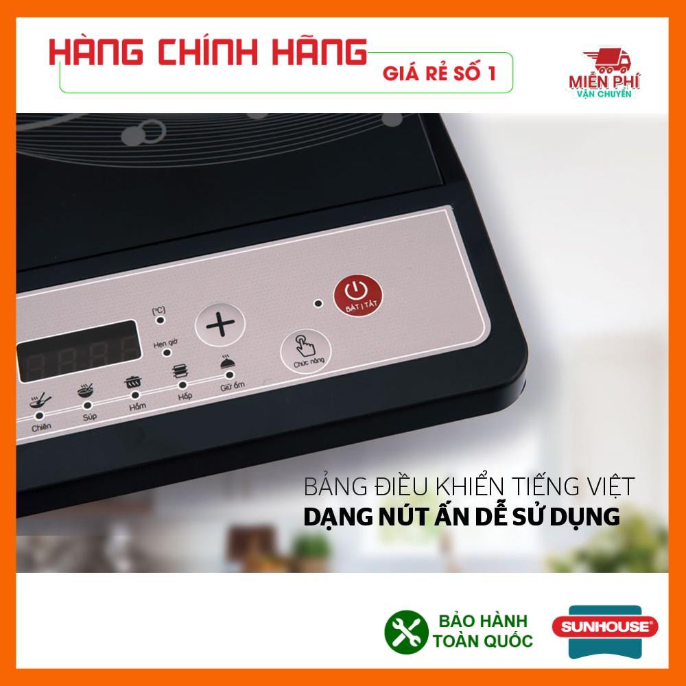 BẾP TỪ ĐƠN SUNHOUSE SHD6149, BẾP TỪ CƠ SUNHOUSE SHD6149, mặt kính siêu bền chịu được nhiệt độ 600 độ C, phím bấm cơ.