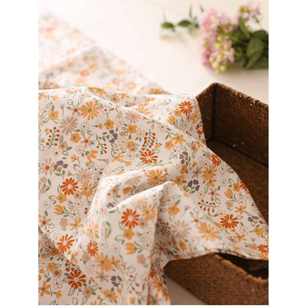 Tấm Vải 100% Cotton 100x235cm In Họa Tiết Hoa Dùng Để Làm Vỏ Gối