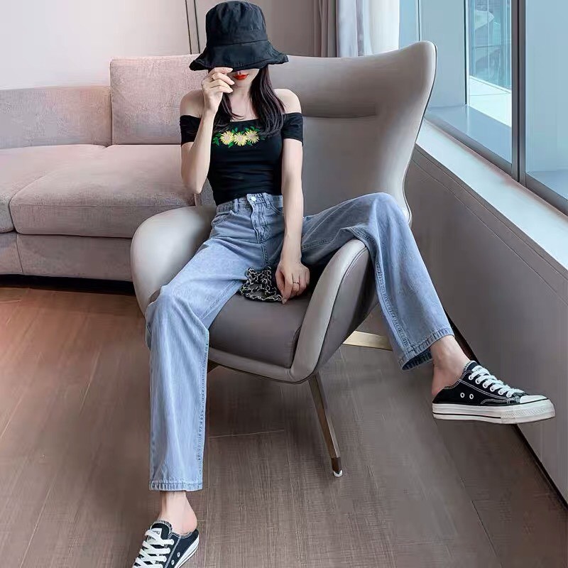 Quần Jean Nữ Trơn Dáng Dài Ống Rộng So Hot 🦋 Quần Bò Nữ Trơn Unisex