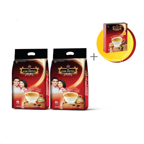 Combo 2 Cà Phê Hòa Tan 3IN1 KING COFFEE - Túi 88 gói x 16g