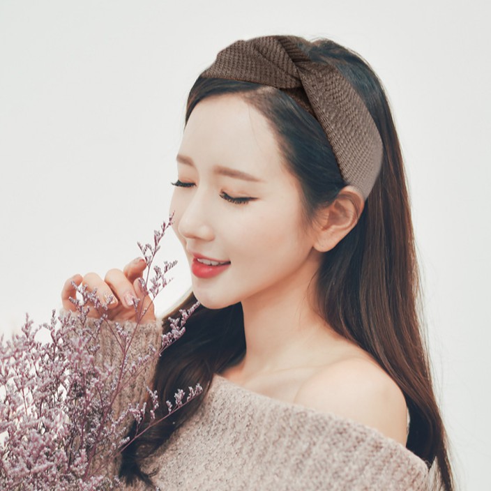 Băng đô sọc ngắn , rộng , rửa mặt , dành cho nữ