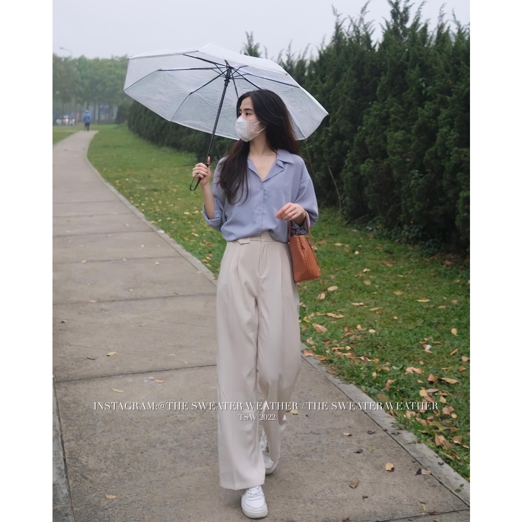 (Ảnh thật) Áo sơ mi trơn trượt basic 602 the.sweaterweather TSW | BigBuy360 - bigbuy360.vn