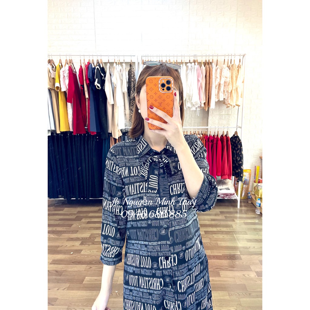 Váy lụa bầu sơ mi⚡️ 𝐅𝐑𝐄𝐄 𝐒𝐇𝐈𝐏 ⚡️váy bầu thiết kế