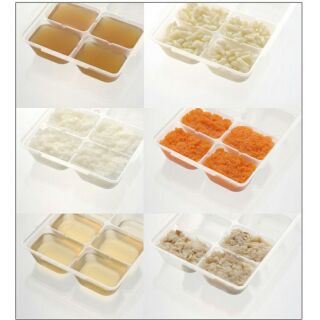Bộ 2 khay chia thức ăn dặm Richell có nắp đậy