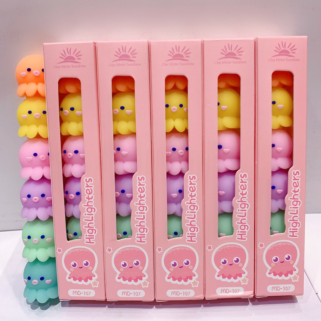 Bút Đánh Dấu Silicone Hình Bạch Tuộc 5 Màu