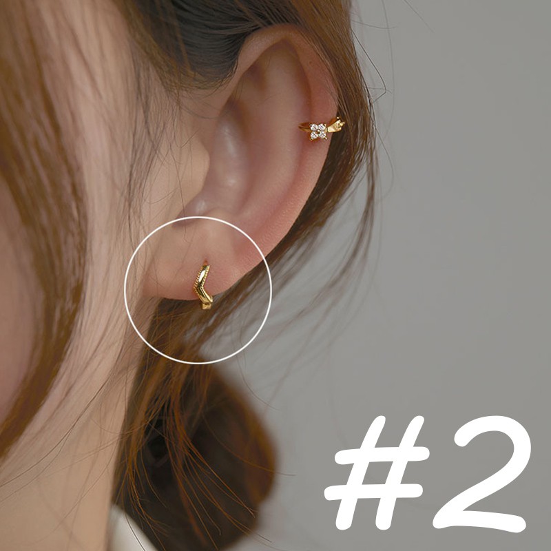 Đôi khuyên tai tròn mạ vàng 24k đính đá thời trang