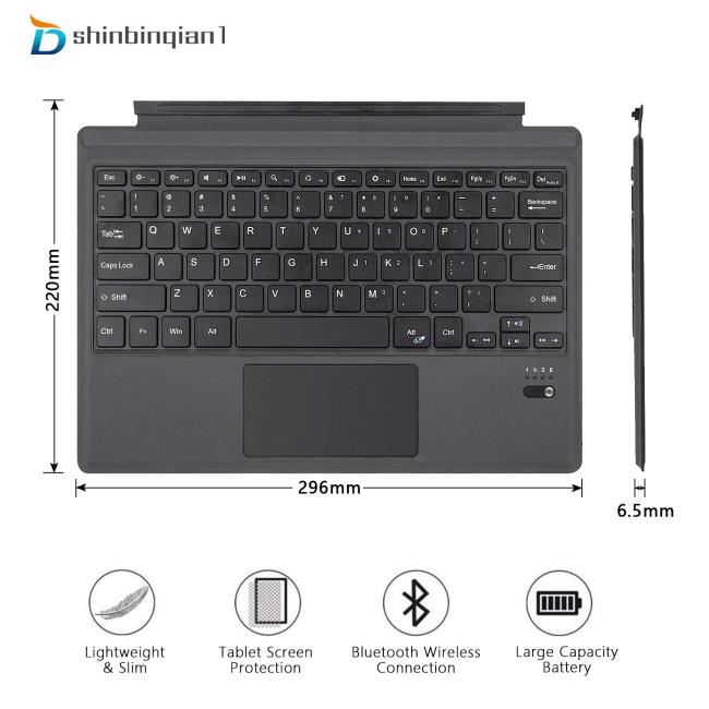 Tablet Bluetooth Wireless Magnetic Ergonomic Keyboard for Microsoft Surface pro3/4/5