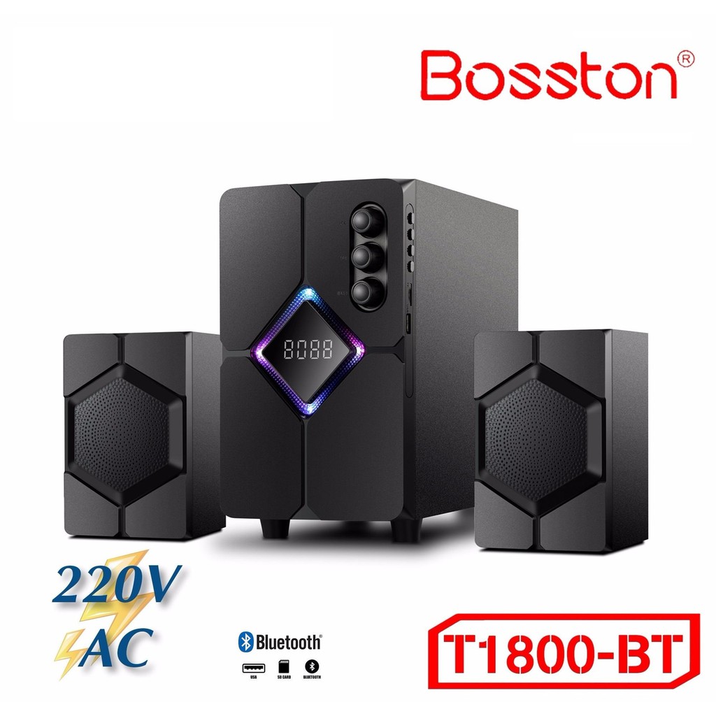 [Mã ELHACE giảm 4% đơn 300K] Loa 2.1 Bosston T1800-Bluetooth-Led RGB - AC 220V