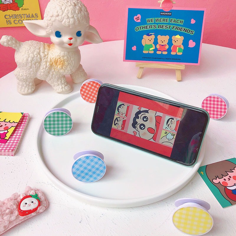Chống điện thoại Popsocket họa tiết caro in bóng dễ thương pop up đỡ cho dế yêu của bạn | BigBuy360 - bigbuy360.vn