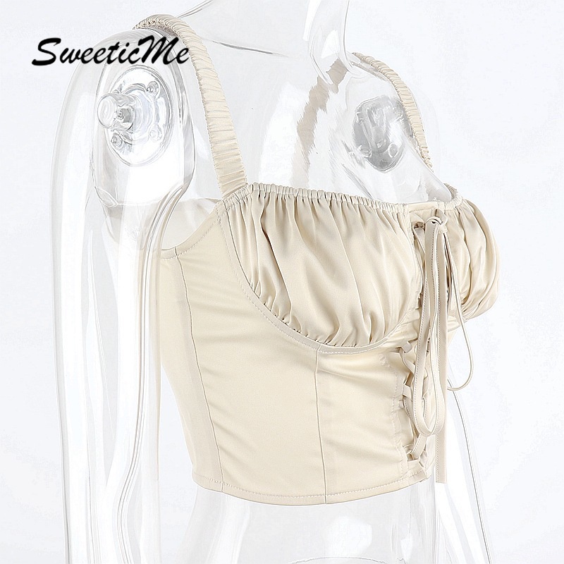 Áo Hai Dây Mỏng Xếp Ly Thắt Nơ Gợi Cảm Cho Nữ Mã 2021 | BigBuy360 - bigbuy360.vn