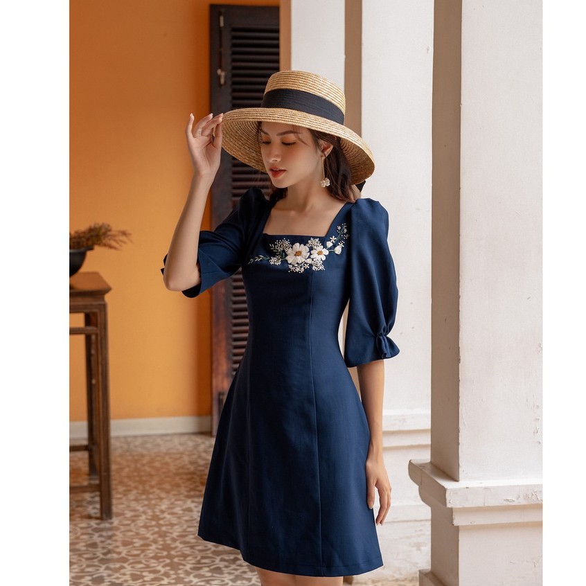 OLV - Đầm Blue Daisy Embro