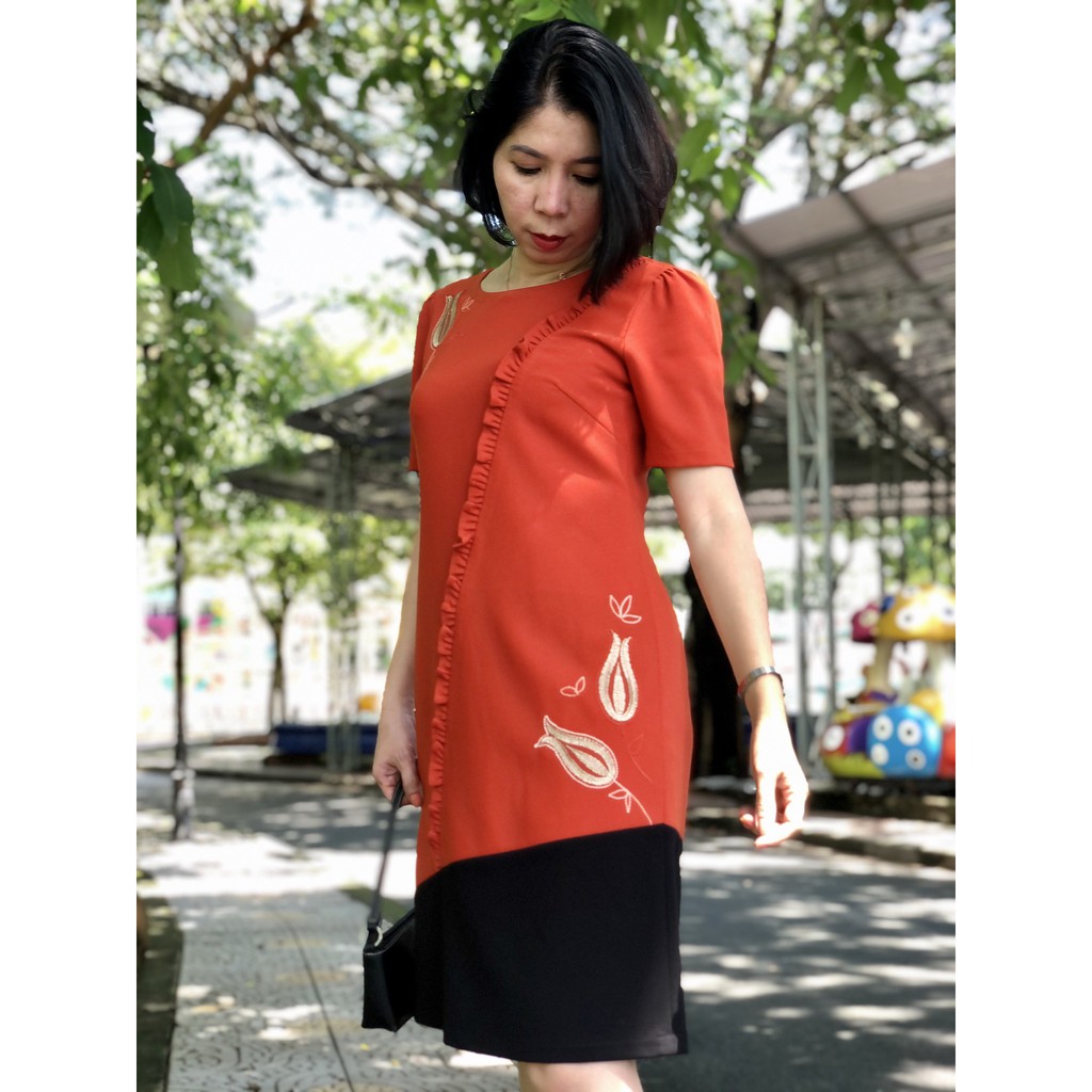 Váy đầm trung niên size lớn - Đầm trung niên cotton thun co giãn dễ chịu