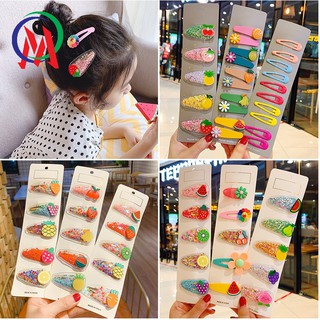Kẹp tóc kim tuyến hình trái cây cho Bé ( SET 5 KẸP )