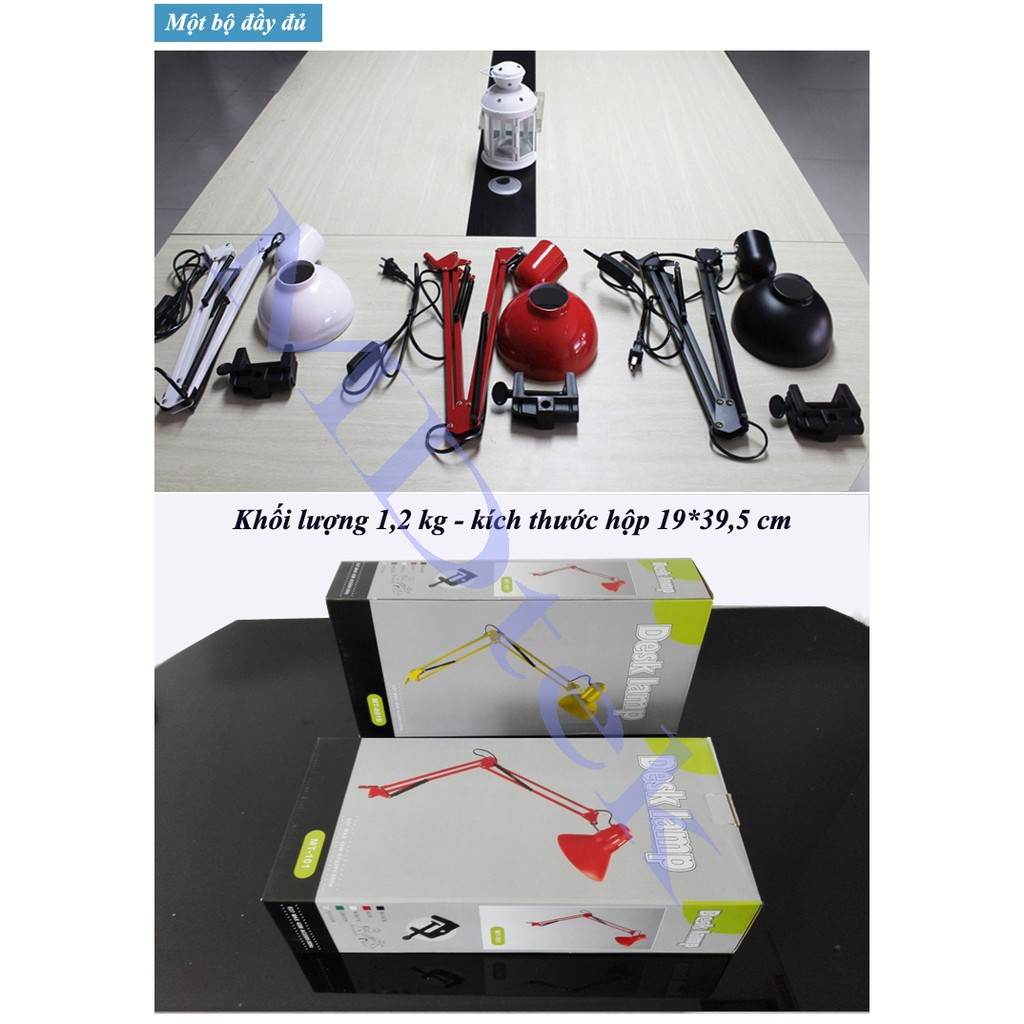 Đèn bàn kẹp kỹ thuật PIXAR 82cm học tập, làm việc  + Tặng 1 bóng led 7W