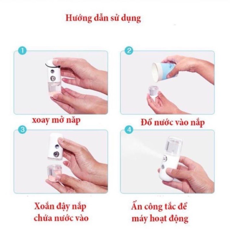 MÁY XỊT KHOÁNG PHUN SƯƠNG NANO MINI HÌNH OVAL NẮP CÀI KHỚP