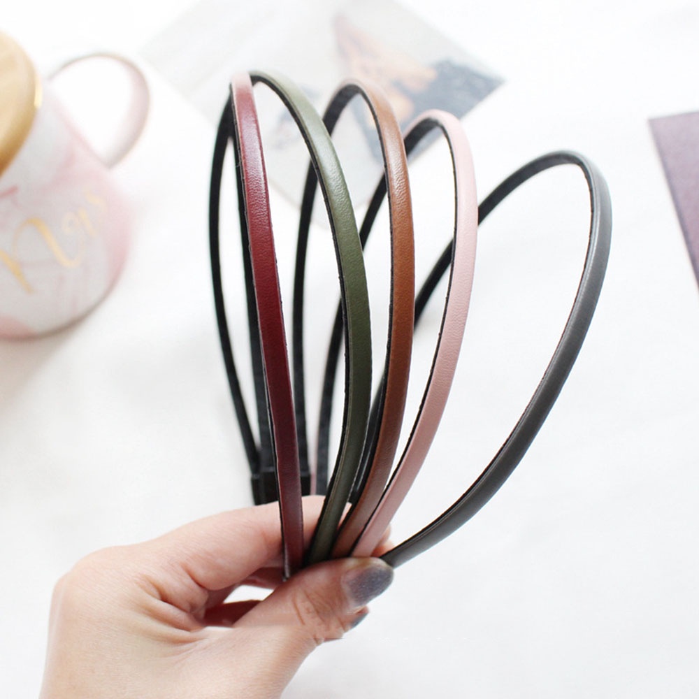 Cài tóc bằng da PU thiết kế đơn giản thời trang cho nữ