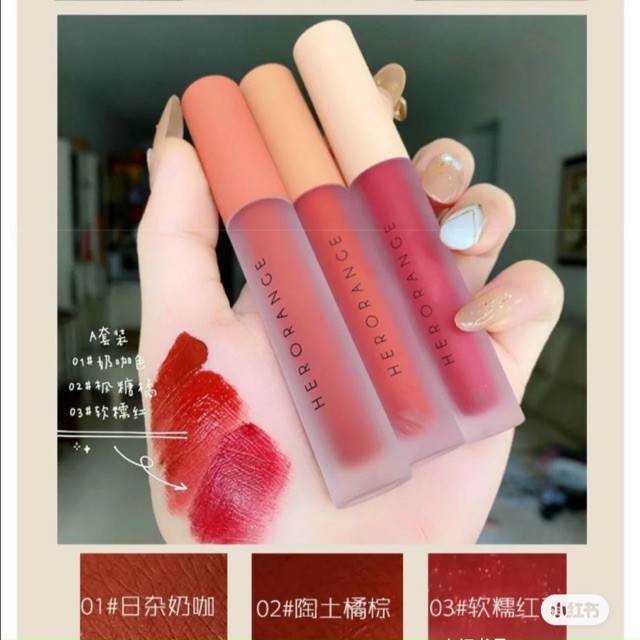 Set 3 cây son kem lì Hero Orange nội địa Trung | BigBuy360 - bigbuy360.vn