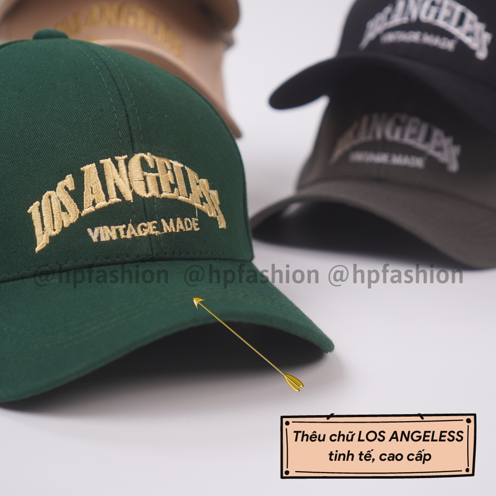 Mũ lưỡi trai ❤️ Nón kết thêu chữ LOS ANGELESS chất kaki cao cấp form unisex nam nữ N67 - Happy Style