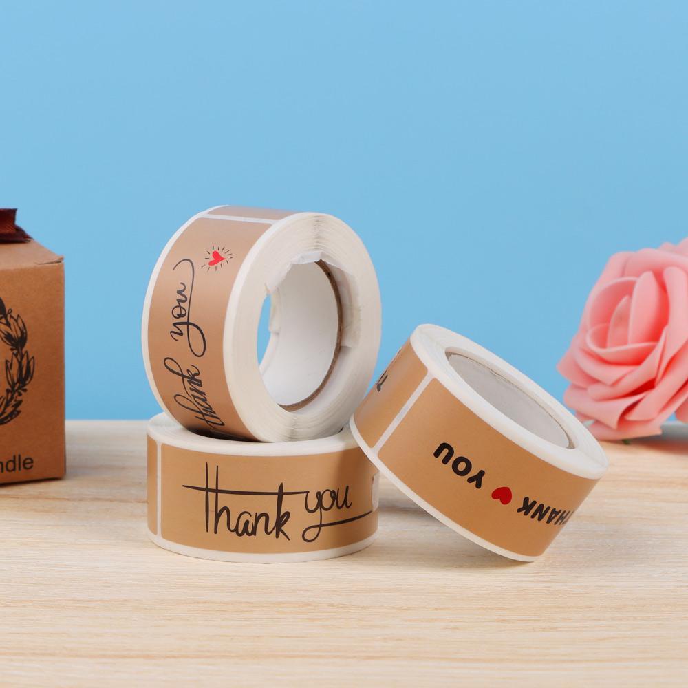 FAY Set 150 Miếng Dán Niêm Phong Bao Bì In Chữ Thank You Kích Thước 3x1 Inch