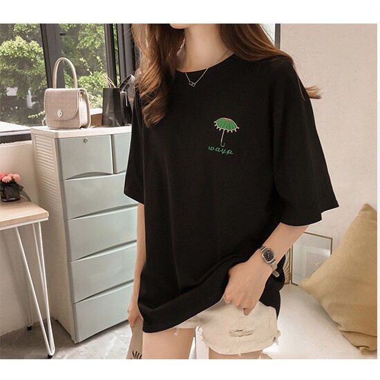 áo thun tay lỡ cổ tròn form rộng in hình đơn giản dễ thương F1234567